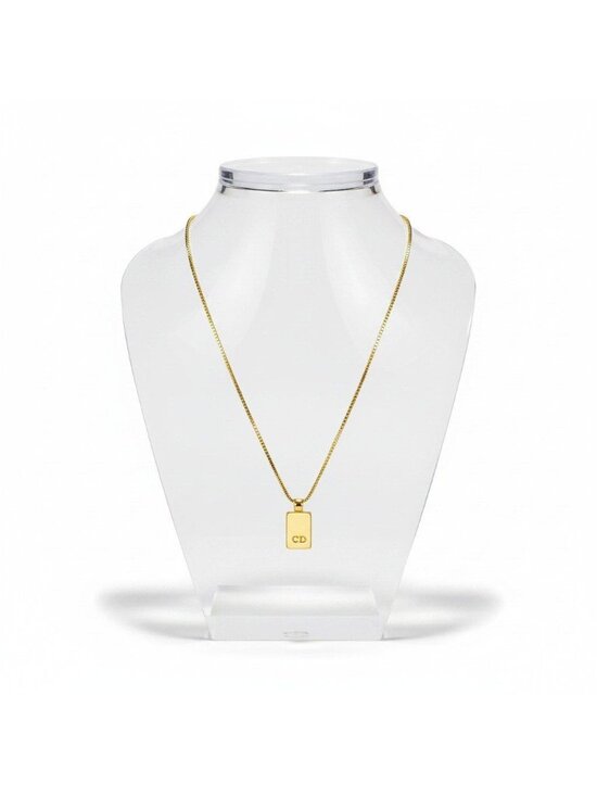 Christian Dior Jewelry - Dior Trotter Plate Gold Necklace